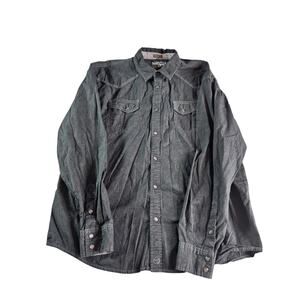 Moonshine Spirit Western Shirt Mens XL Black Snap Button Paisley Print Long Slv